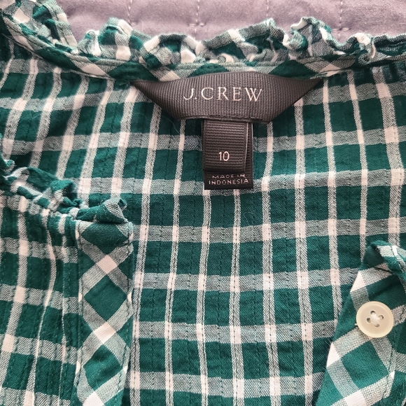 J.Crew windowpane print popover top - Picture 2 of 6